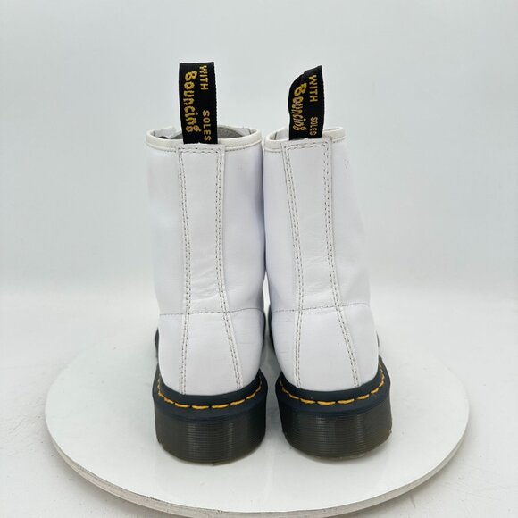 Dr. Martens The Original 1460 Women Size 7 White Leather 8 Hole Combat Boot - Picture 5 of 11